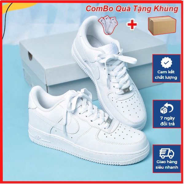 Giày _Nike Air Force 1, AF1 trắng đế Air, Cao Cấp Nhất full box bill phụ kiện tặng box bảo vệ