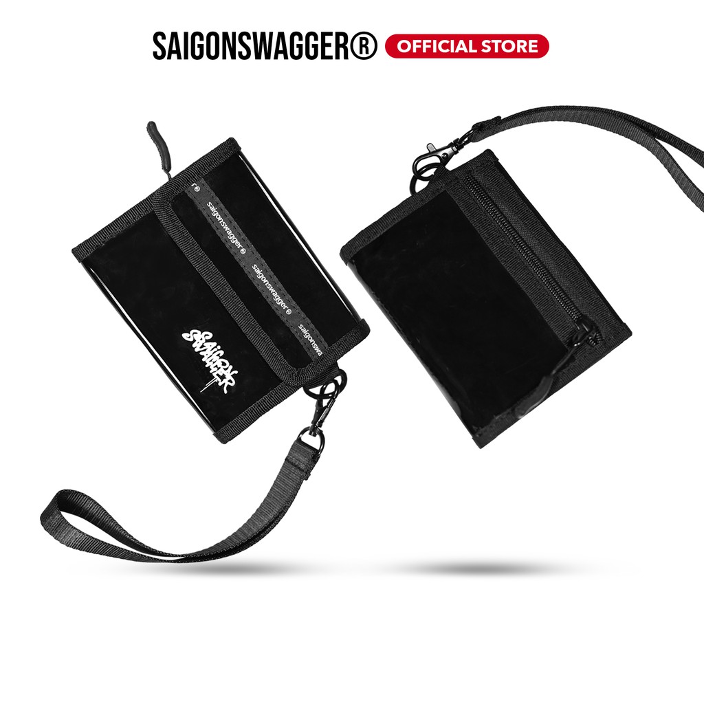 Ví Nam, Nữ Ngắn Nhựa Đen SAIGON SWAGGER® SGS Black Plastic Short Wallet