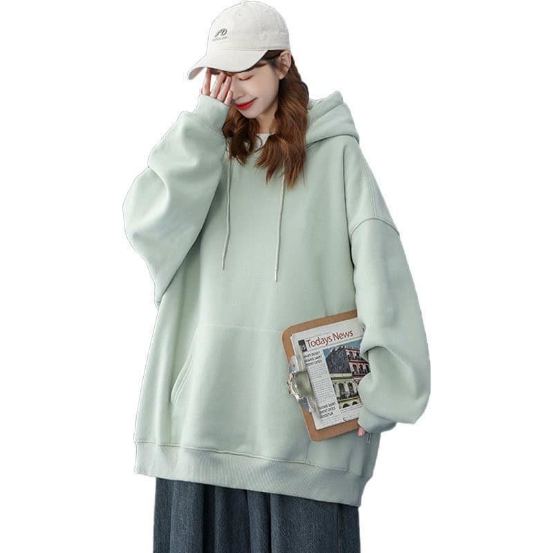 Áo Hoodie Trơn, Áo Sweater Unisex - Nam Nữ Basic Form rộng có mũ, Chất Nỉ Bông siêu dày dặn | BigBuy360 - bigbuy360.vn