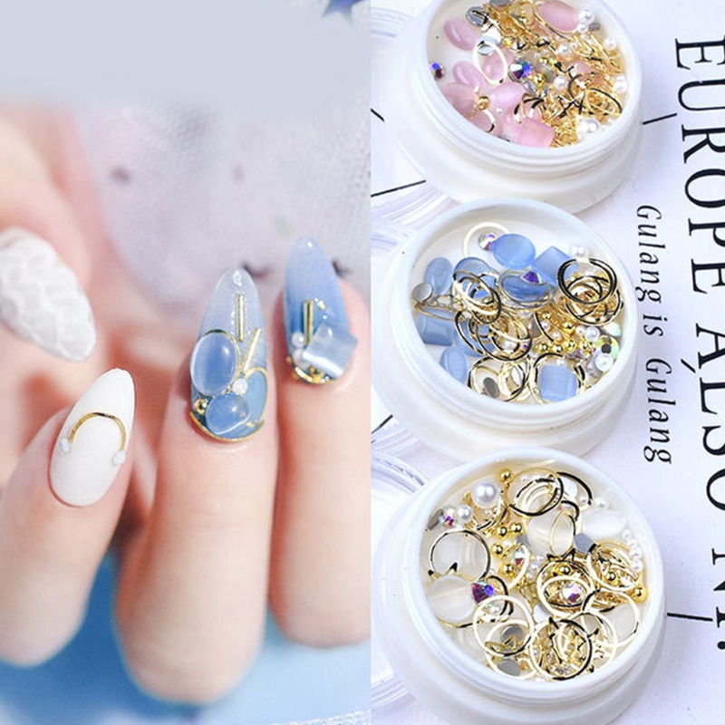 Hộp Hạt Cườm Nhỏ 3D Dùng Trang Trí Móng Tay Nghệ Thuật