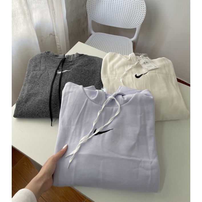 Áo hoodies nỉ thêu hoạ tiết ( 4 màu Đen , Be , Tím , Xám tiêu )