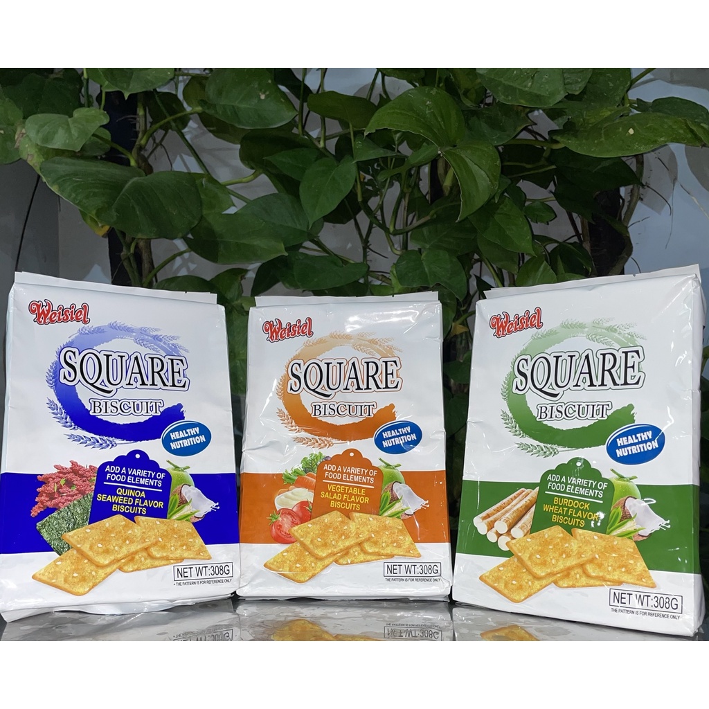 Bánh Quy Ăn Kiêng Weisiel Square Biscuit Vị Dừa (Gói 308g)