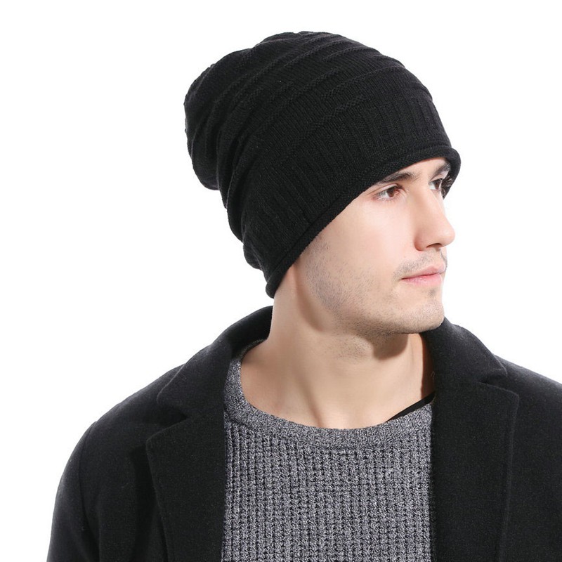 Mũ beanie Giữ Ấm Thông Minh Tích Hợp Phát Nhạc Bluetooth Tai Nghe - Màu Đen