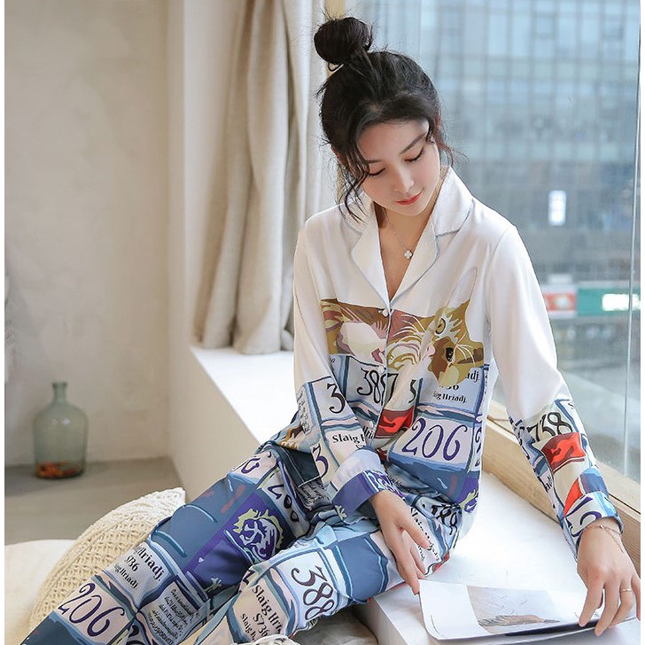Đồ bộ nữ Pijama lụa hàng Quảng Châu cao cấp mát mịn