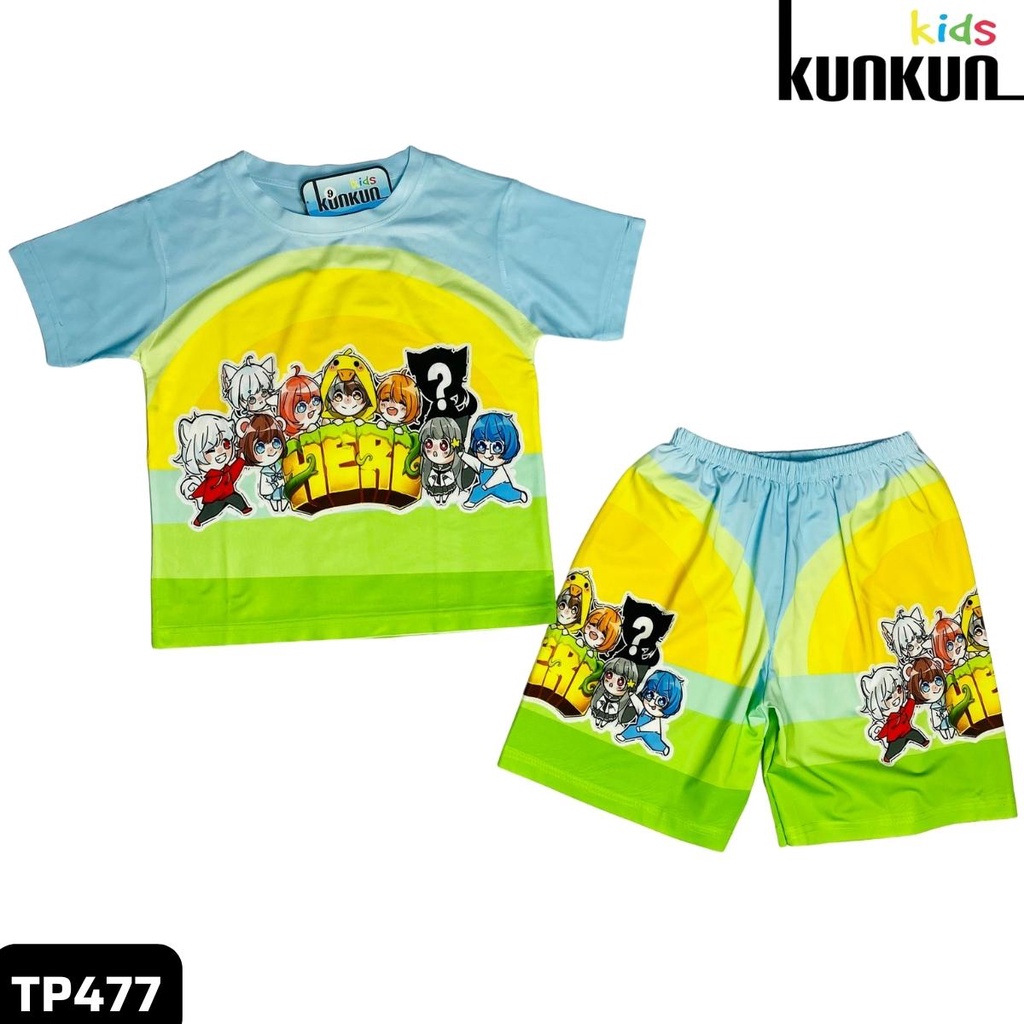 Đồ bộ trẻ em thun lạnh in 3D cho bé trai và bé gái hình hero team tay ngắn size từ 10-60kg KunKun TP477