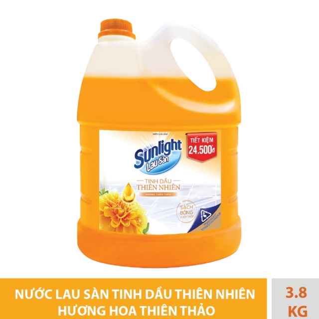 Nước lau sàn Sunlight hương thiên thảo chai 3,8kg