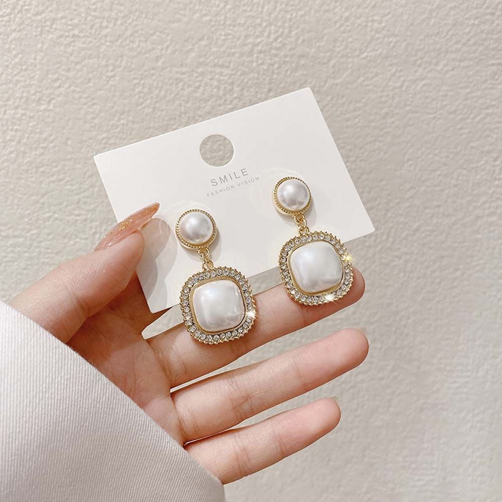 Bông tai hợp kim dáng dài phong cách Hàn Quốc đơn giản thời trang cho nữ