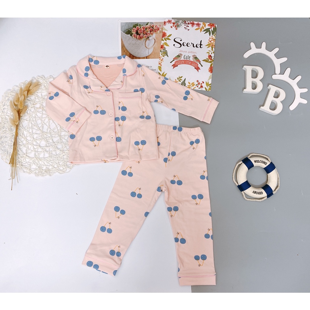 Bộ Pijam Dài Tay QiQi Cho Bé size 1-9 tuổi, Bộ Pijama Chất Thun Cotton Dài Tay Quần Dài