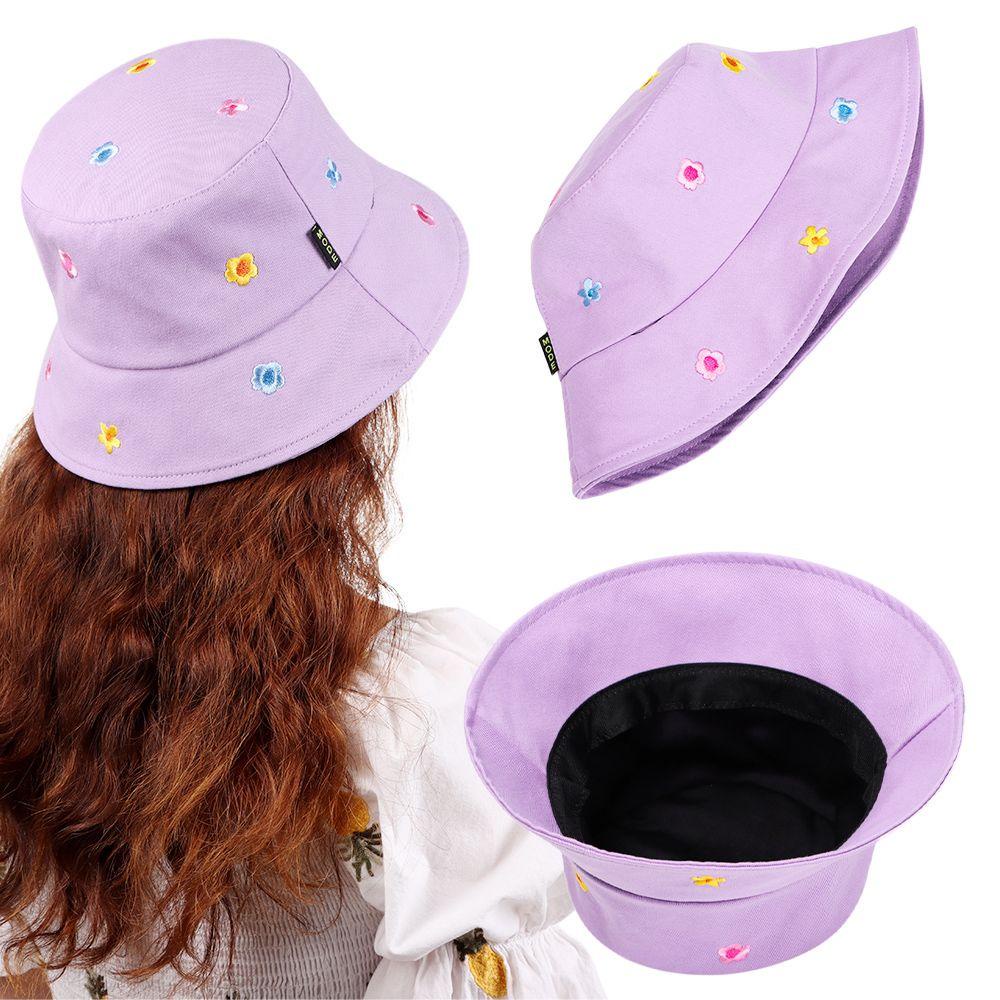 Nón Tai Bèo Vành Rộng Thoáng Khí Thêu Họa Tiết Xinh Xắn Thời Trang Đi Biển Cho Nữ MIHAN1