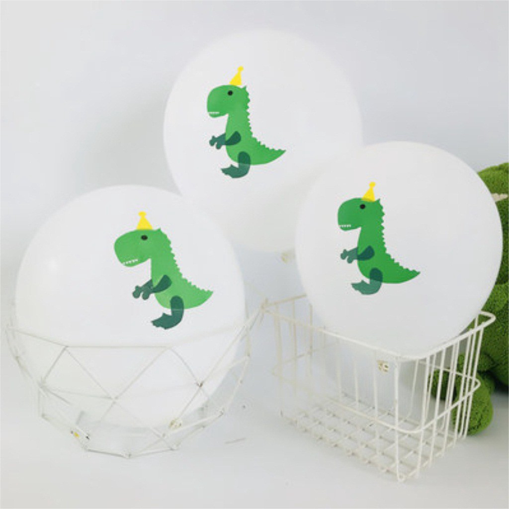 Bộ phụ kiện trang trí tiệc sinh nhật với bong bóng in hình khủng long xinh xắn