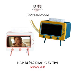 Hộp khăn giấy để bàn tivi để điện thoại (có nhiều màu)