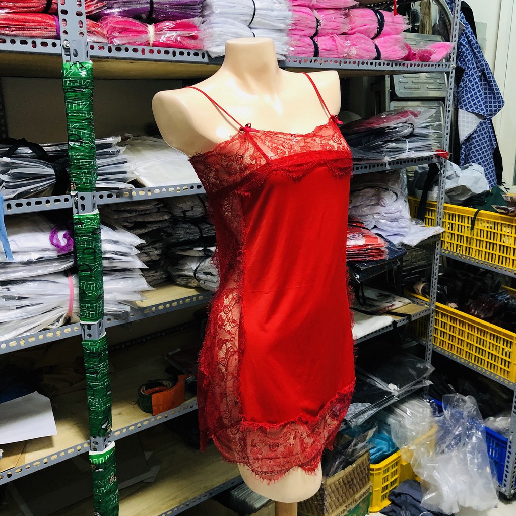 Đầm ngủ 2 dây phối ren Cực phẩm Nhà Kho TuTu S007 | BigBuy360 - bigbuy360.vn