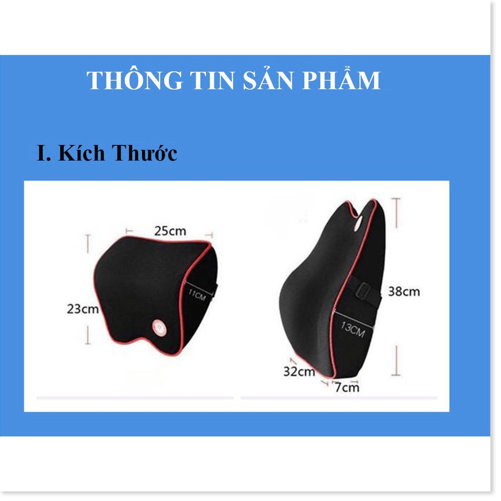 Bộ gối ghế tựa lưng và đầu xe hơi,ô tô chất liệu cao su non cao cấp