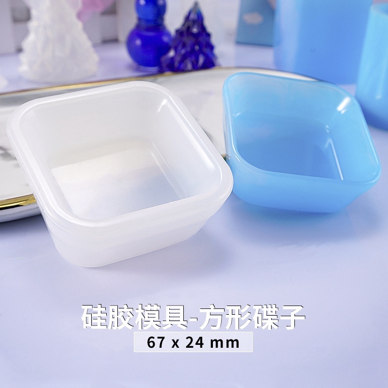 1 Khuôn Silicone Làm Nhựa Resin UV Hình Vuông / Trái Tim Sáng Tạo Diy