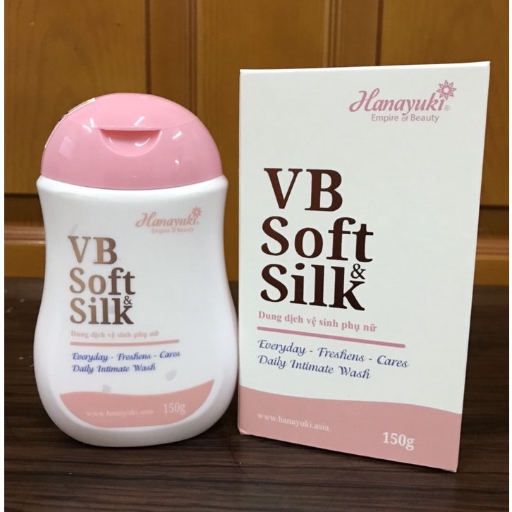 Dung Dịch Vệ Sinh Hanayuki VB Soft &amp; Silk 150gr Phiên Bản Màu Hồng Cao Cấp, Nước Rửa Phụ Khoa Cho Nam và Nữ