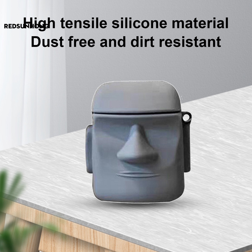 Vỏ bảo vệ hộp sạc tai nghe Bluetooth bằng silicon hình tượng đá 3D Elmo gọn nhẹ chống bụi