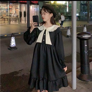 Váy lolita đen, hoạ tiết cổ nơ ( hàng oder không huỷ )