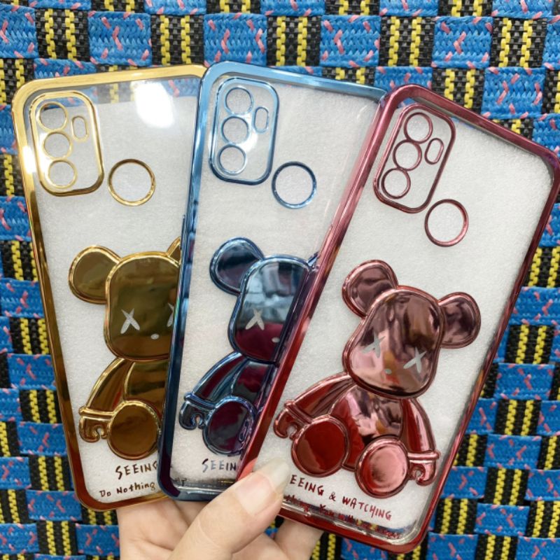 Ốp lưng Oppo A53 dẻo gấu nổi xi màu siêu dễ thương bảo vệ camera