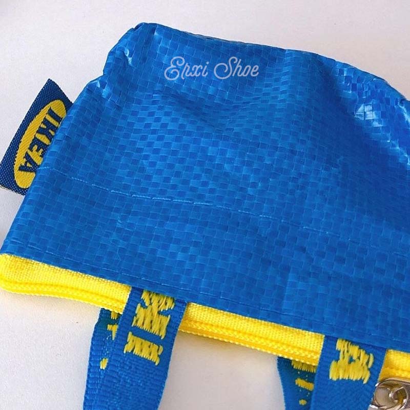 Oeteo Cửa Hàng Mặt Dây Chuyền Túi Dệt Mini Màu Xanh Lam Sáng Tạo