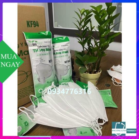 khẩu trang 4D KF94 kháng khuẩn -Túi 10 cái