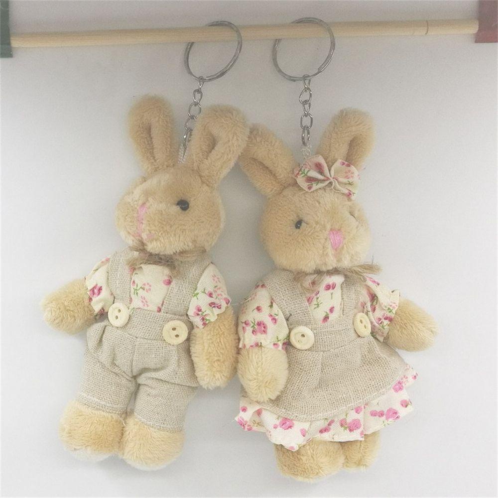 Móc Khóa Hình Gấu / Thỏ Nhồi Bông Dễ Thương