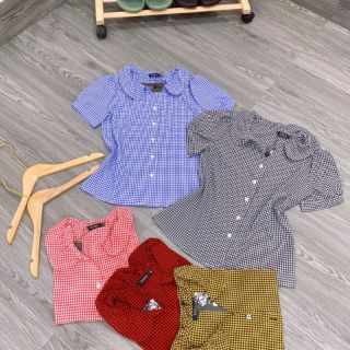 Áo sơ mi kẻ cổ sen