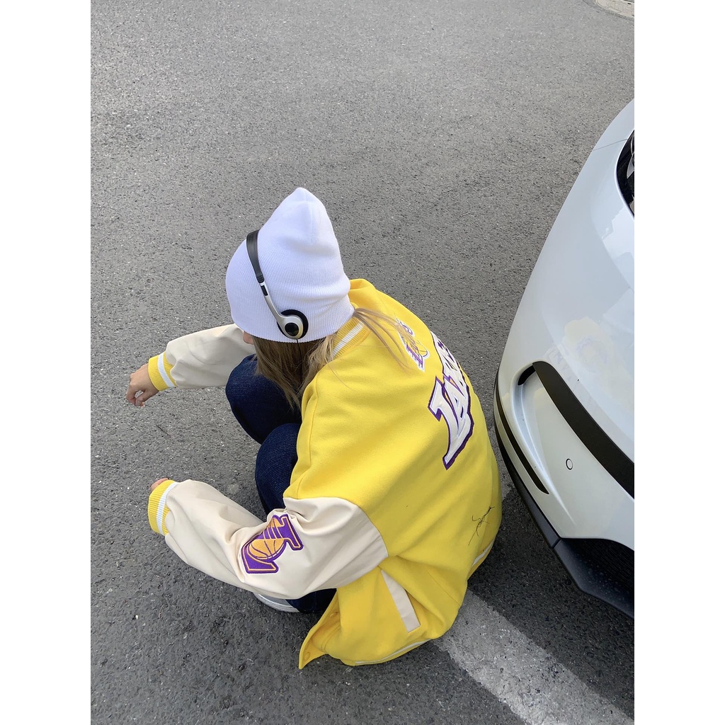 Áo Bomber Jacket LouisVuitton x NBA Lakers Yellow Submarines FW22