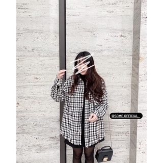 Sơmi Dạ Tweed Kẻ Caro