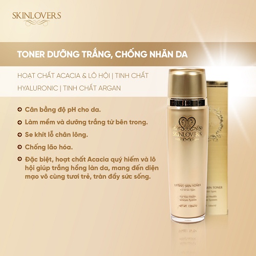 [ Tặng xịt khoáng Drher 150ml Nước hoa hồng Skinlovers Lifting làm trắng và săn chắc da 130ML