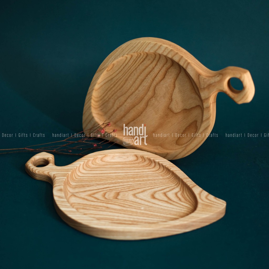 Khay gỗ hình chiếc lá - khay gỗ tự nhiên - Wooden tray