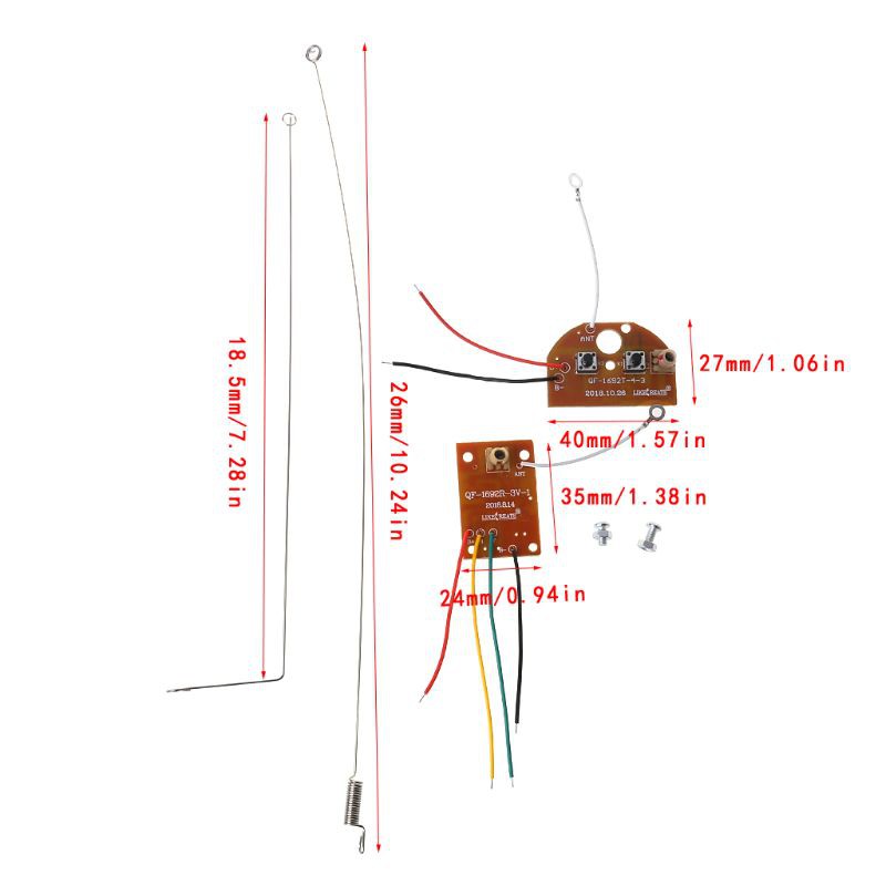 Bộ Bảng Mạch Điều Khiển Từ Xa 2ch Rc 27mhz Pcb Và Ăng Ten Cho Xe Hơi / Xe Tải Đồ Chơi