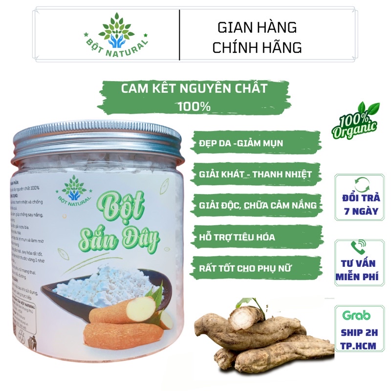 Bột sắn dây nguyên chất 100% 350GR - thanh nhiệt, giải cảm, giải khát, đẹp da, cứu tinh của chị em phụ nữ | Bột Natural