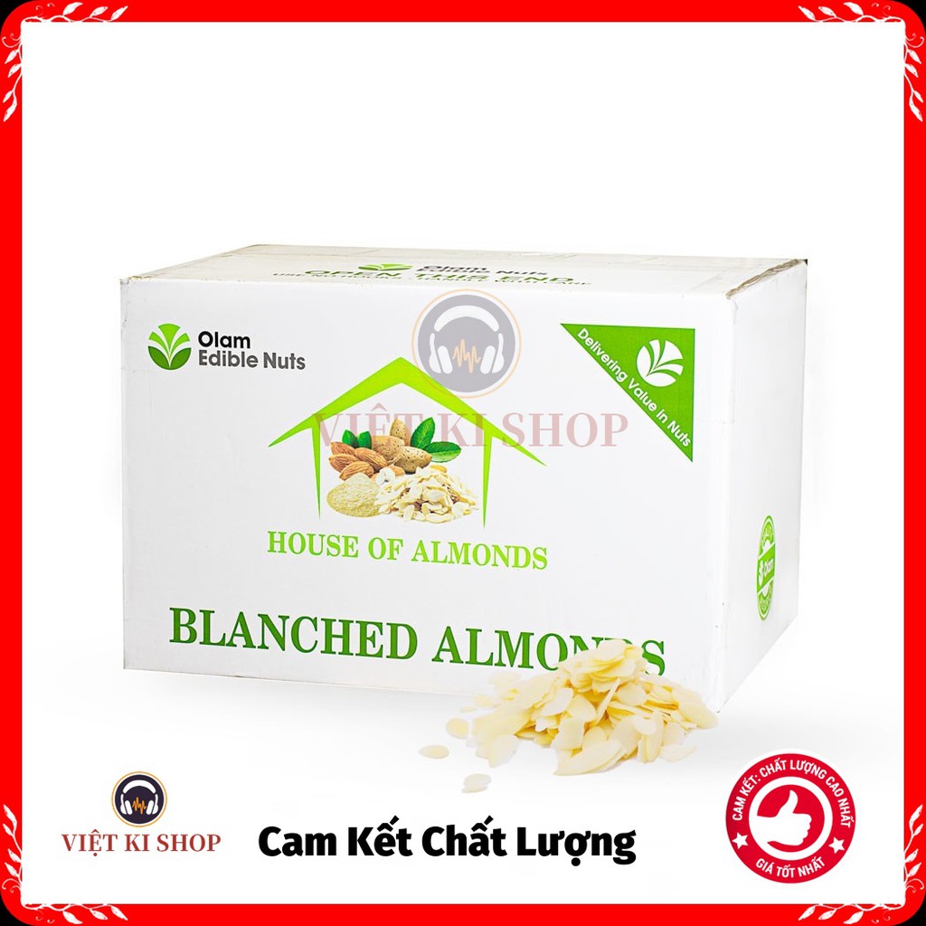 Hạnh Nhân thái lát sấy chín bịch 500g sử dụng trong bánh ngọt, bánh quy và món chè khúc bạch, ăn sáng cùng ngũ cốc