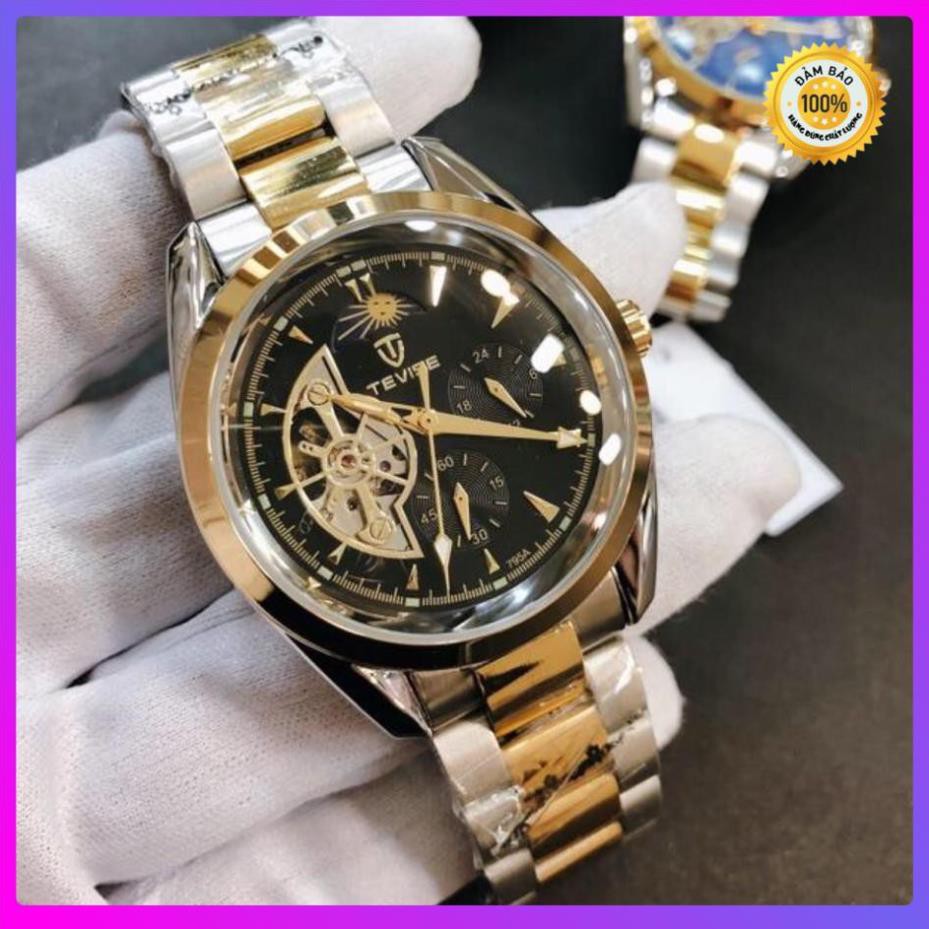 [Hàng xịn] Đồng hồ nam tevise chính hãng automatic 795A dây thép nguyên khối (tặng kèm hộp , phụ kiệ