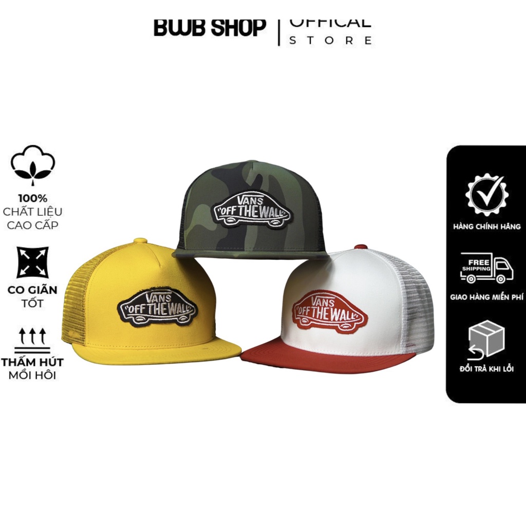 Nón Snapback Vans Off The Wall 3 Màu Chất KaKi Phối Lưới Cao Cấp VNXK