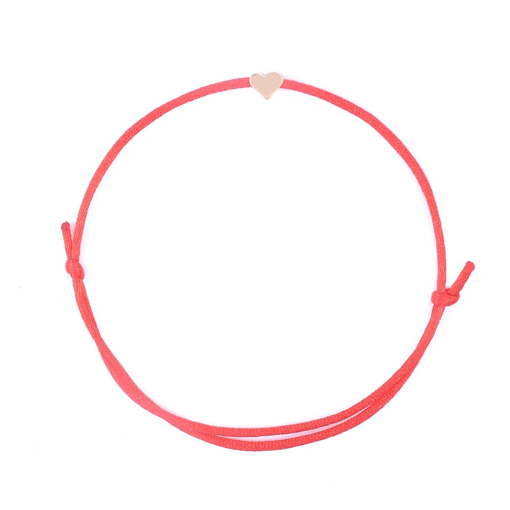 Vòng tay may mắn dây mặt hình trái tim có thể điều chỉnh kích thước | BigBuy360 - bigbuy360.vn