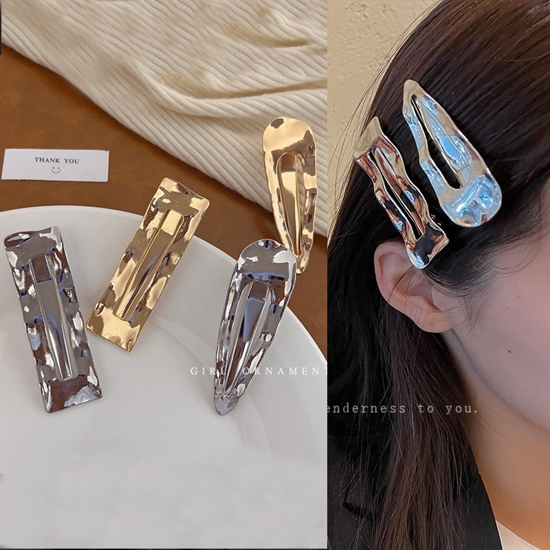 Kẹp Tóc Nữ Màu Vàng/Bạc Kiểu Hàn Quốc