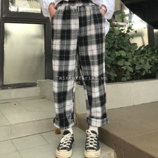 Quần dạ kẻ to
