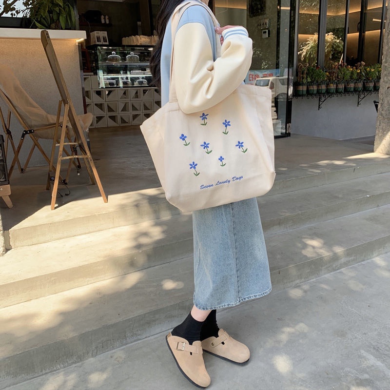 Túi Xách Canvas Cỡ Lớn In Họa Tiết Thời Trang Cho Nữ