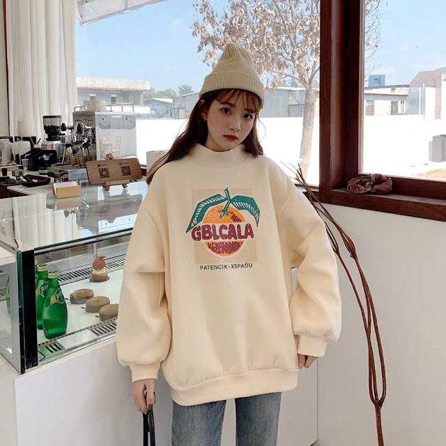 HÀNG CÓ SẴN áo sweater nữ xinh hàng taobao chất nỉ trơn dày dặn