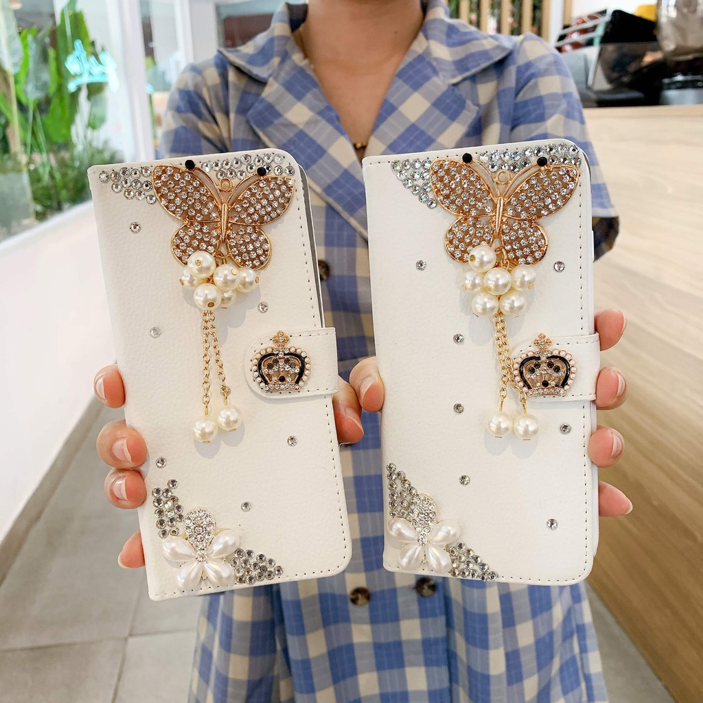 Ốp lưng Samsung Bao da kèm Ví đính đá A20s A5 2017 A7 2018 A71 A9Pro J7Plus J7Prime Note10 plus Note9 S10Plus S8Plus S9