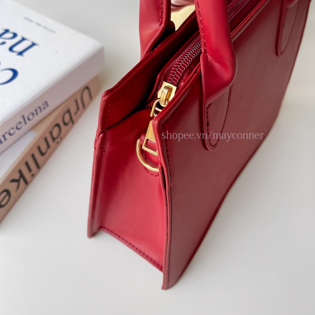 Túi xách cao cấp đỏ nơ xinh Mayconner TA1