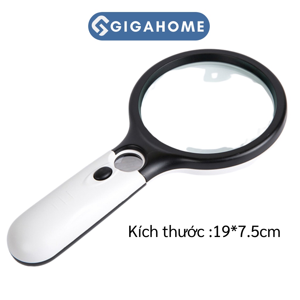 Kính Lúp Cầm Tay Có Đèn Led Siêu Sáng GIGAHOME Sizer to, Zoom Loại Tốt Nhất x10 Lần 8829