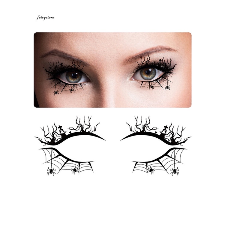 (Hàng Mới Về) Nhãn Dán Kẻ Mắt / Phấn Mắt / Kẻ Mắt Hình Mạng Nhện Kinh Dị Sáng Tạo Trang Điểm Halloween | BigBuy360 - bigbuy360.vn