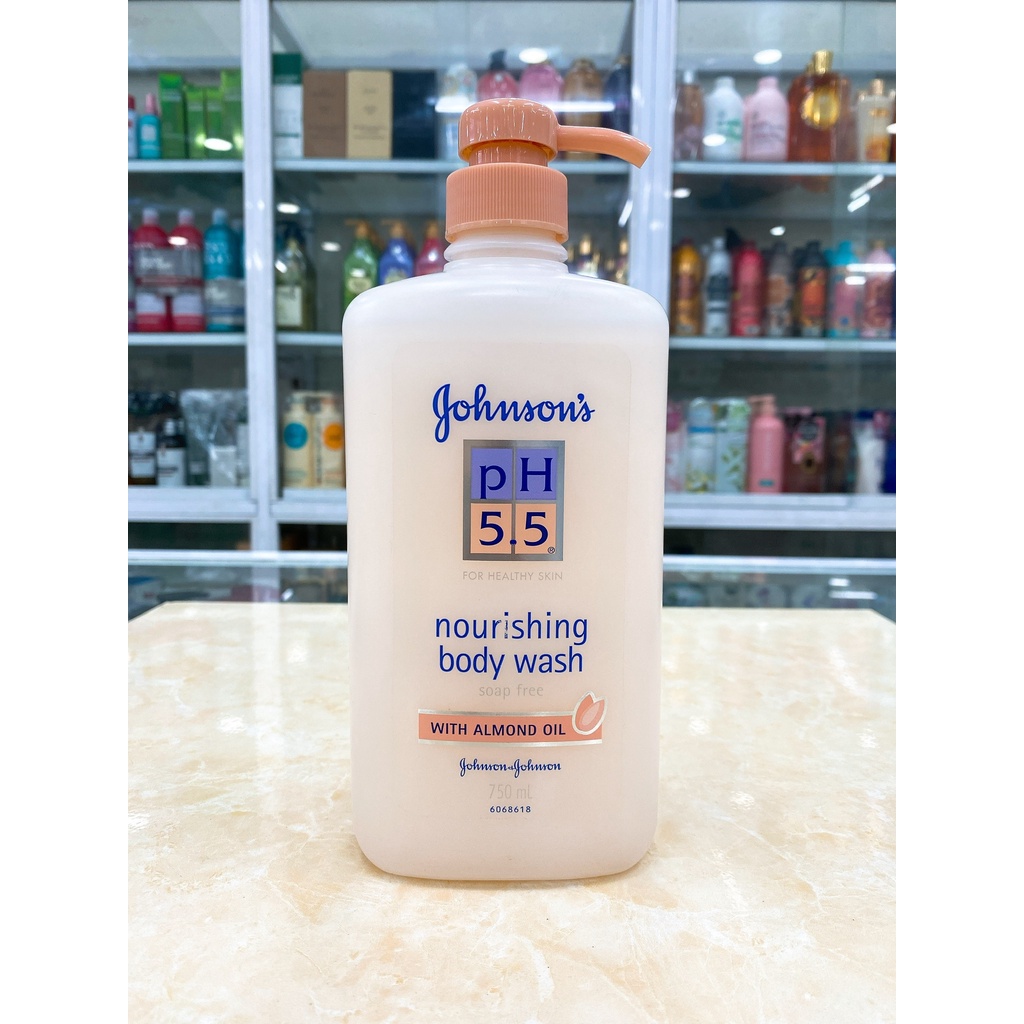 Sữa Tắm Dưỡng Da Dịu Nhẹ pH 5.5 Johnson’s Hạnh Nhân Chính Hãng Công Ty 750ml