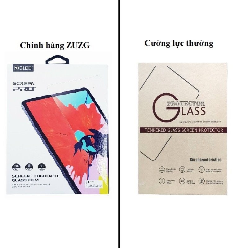 Kính cường lực máy tính bảng IPad 1/2/3/4/5/6 Air 1/2 Pro 10.2/11 chính hãng ZUZG- Chống vỡ màn hiệu quả - Kaze Store