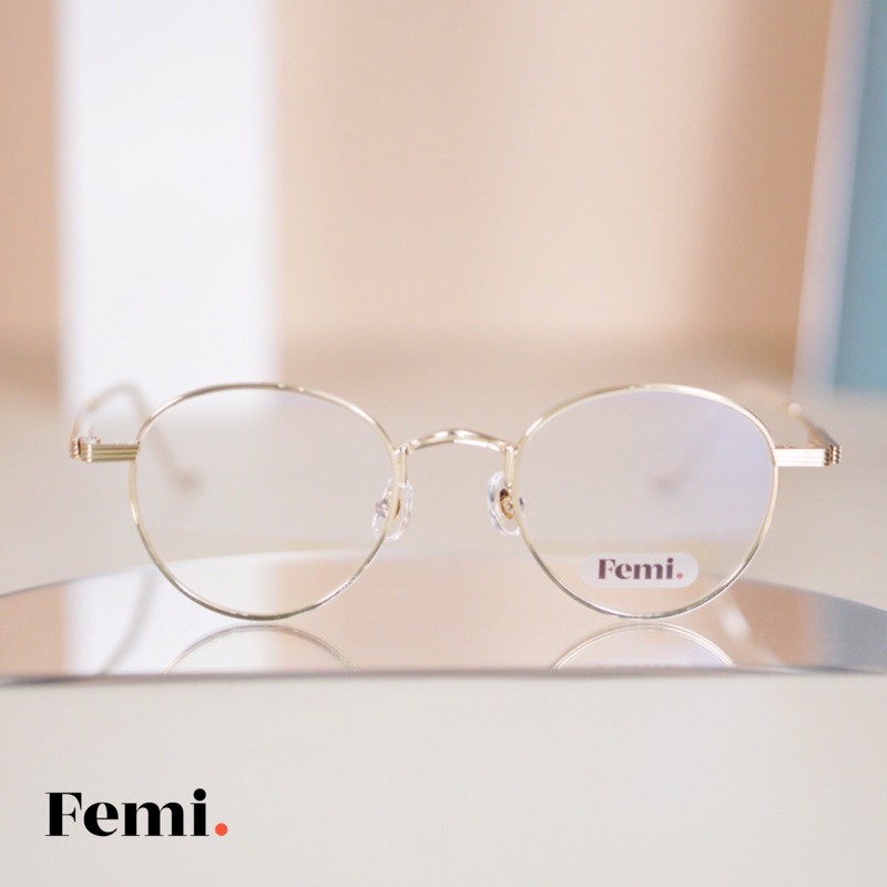 Gọng kính tròn kim loại Femi Lucy chính hãng kính cận nam nữ cao cấp | BigBuy360 - bigbuy360.vn
