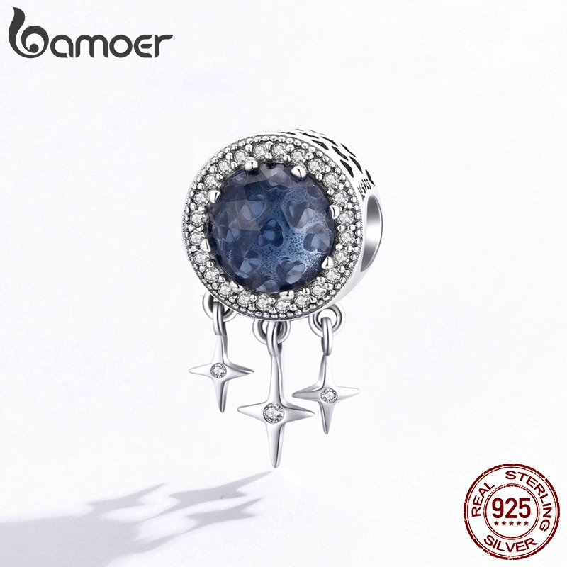 Hạt Charm Bamoer SCC1432 bạc 925 Lấp Lánh Độc Đáo Dùng Làm Trang Sức Thủ Công