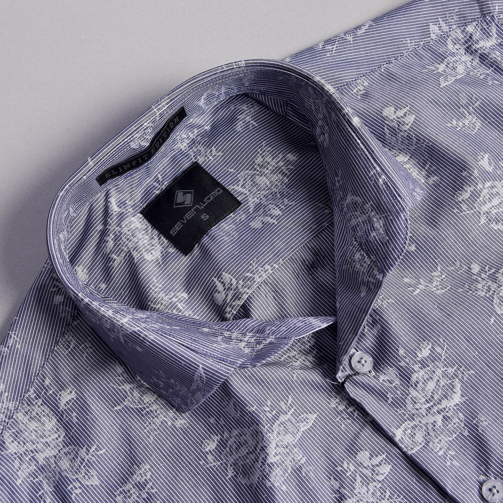 Áo Sơ Mi Nam họa tiết SEVENUOMO Form Dáng Hàn Quốc, Không Nhăn, Vải Mịn Mát Form Vừa Họa Tiết Hoa SM_HT15