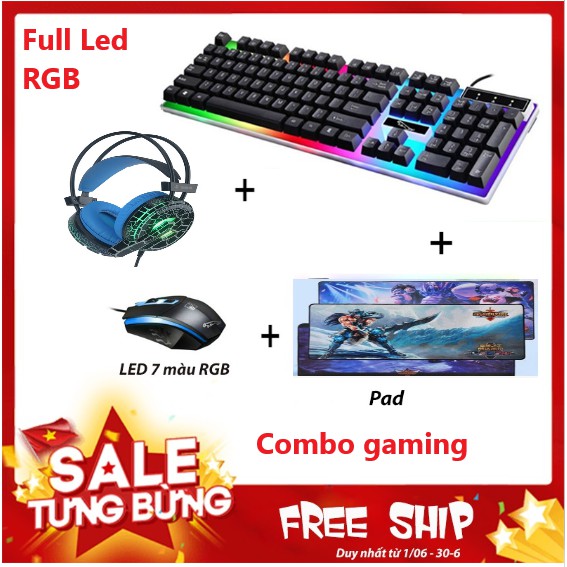 Combo Bộ Phím, Chuột G21 Pro Led, Tai Nghe Game H6 Led RGB Và Lót Chuột Siêu Lớn | BigBuy360 - bigbuy360.vn